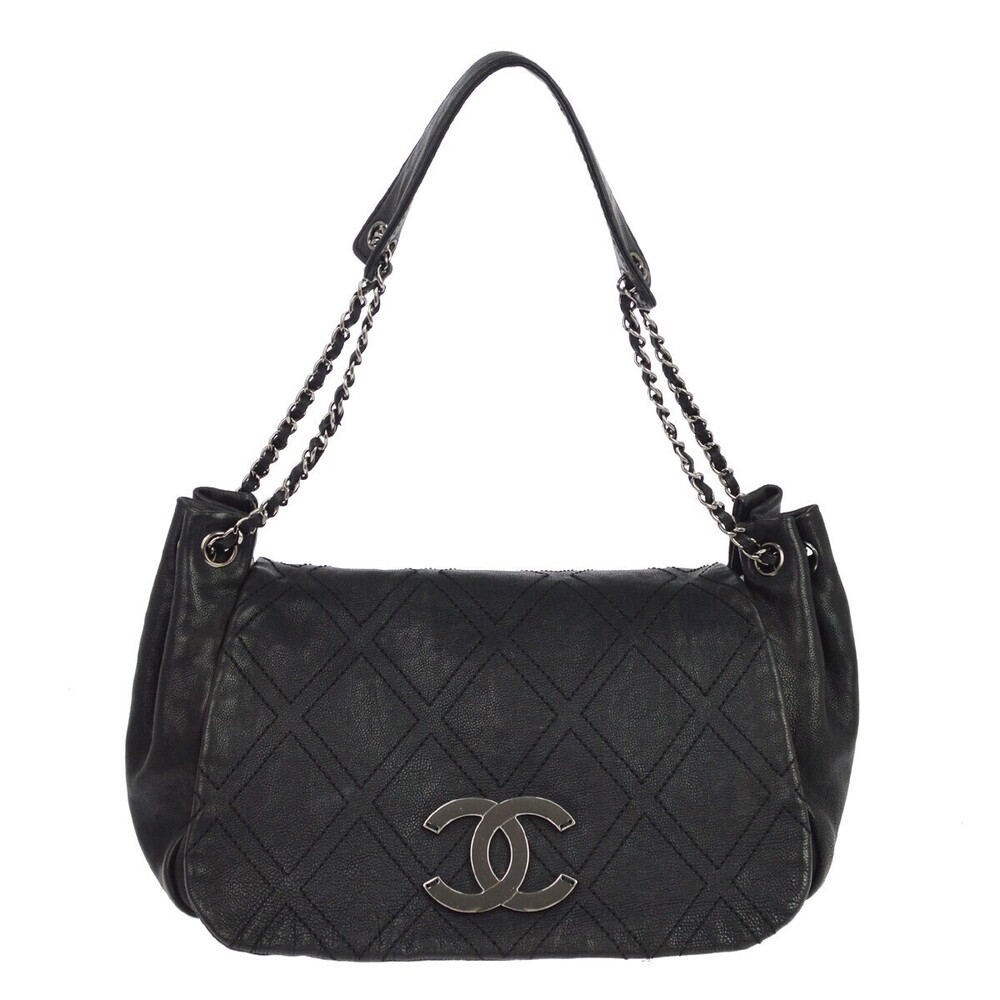 Chanel Diamond Stitch Accordion Flap Quilted Calfskin Large